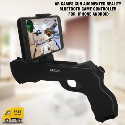  AR Games Gun Augmented Reality Bluetooth Game Controller with Cell Phone Stand Holder Portable  AR Toy with  iPhone Android, AR-47